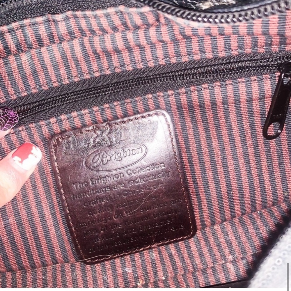Vintage Brighton Authentic Bag Pebbled & Moc Croc Shoulder Bag - Picture 16 of 16